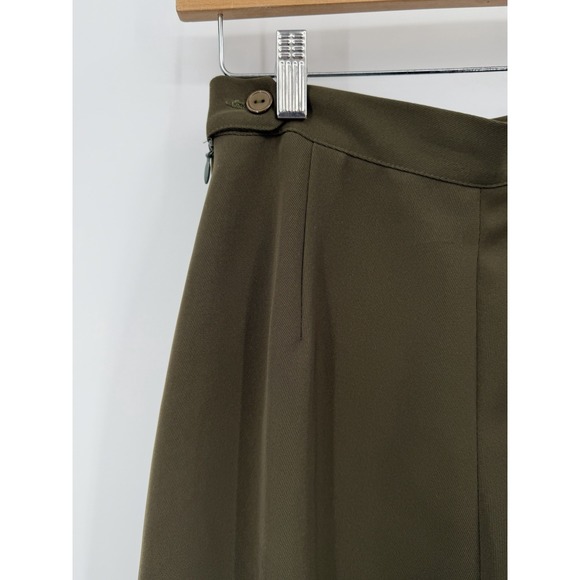 Papillon Paris Vianco Vintage Olive Green Pleated Pants‎ Size 4 Trousers Lined - Picture 4 of 12